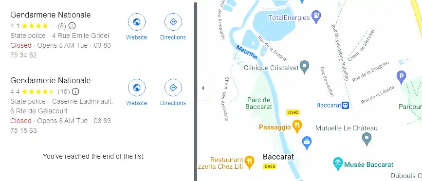 Gendarmerie – Brigade de Baccarat à Baccarat