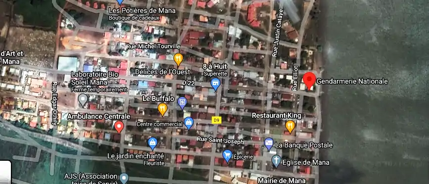 Gendarmerie – Brigade de Mana à 2 Rue des Frères, Mana 97360, Guyane française